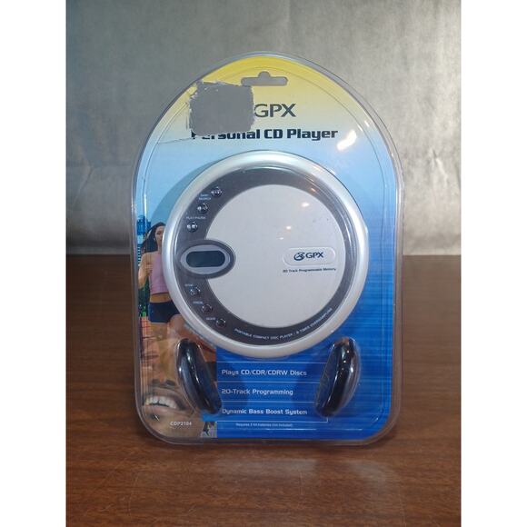 GPX Personal Portable CD Player CDP2104 Pearl White & Gray Factory Sealed NEW! - Picture 1 of 9